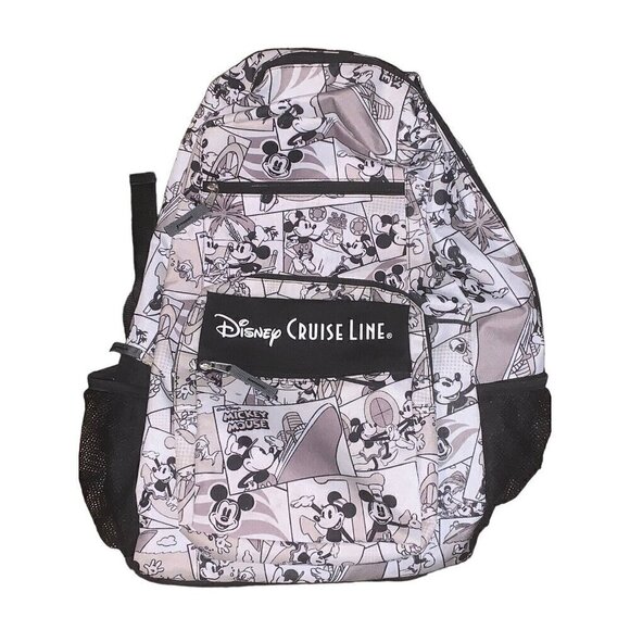 DISNEY CRUISE LINE‎ STEAMBOAT WILLIE MICKEY MOUSE BACKPACK BLACK/WHITE - Rare- - Picture 1 of 15